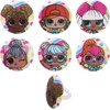 image:imageDecoPac LOL Surprise Rings 24 LOL Surprise Funseeker Cupcake Decorations Featuring 6 Different Dolls  24 PackCupcake Rings