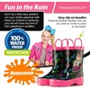 image:imageNickelodeon Kids Girls JoJo Siwa Character Printed Waterproof EasyOn Handles Rubber Rain Boots  ToddlerLittle KidsPinkblack