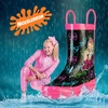 image:imageNickelodeon Kids Girls JoJo Siwa Character Printed Waterproof EasyOn Handles Rubber Rain Boots  ToddlerLittle KidsPinkblack