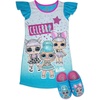 image:imageLOL Surprise Girls Pajama Set Pajama Dress with Slippers Rocker Diva and MC Swag Pink Girls Sizes 45 to 1012Turquoise