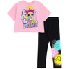 image:imageLOL Surprise Girls TShirt and Leggings Outfit Set Toddler to Big Kid Sizes 2T  1820Baby Pink  Black