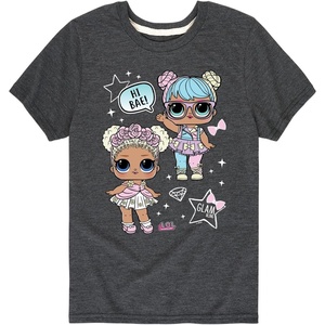 image:imageHYBRID APPAREL  LOL Surprise  LOL Hi Bae  Toddler and Youth Short Sleeve Graphic TShirtHeather Charcoal