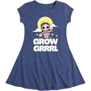 image:imageHYBRID APPAREL  LOL Surprise Dolls  Grow Grrrl  Toddler amp Youth Girls Fit amp Flare DressHeather Navy