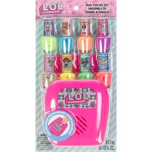 image:imageLOL Surprise 8 pc Non Toxic Nail Polish Set for Kids with Nail Dryer  Peelable Nail Varnish Kit for Ages 3 by Townley Girl