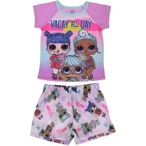 image:imageLOL Surprise Girls 2 Piece Pajama Set Short Sleeve Shirt and Shorts Set 100 PolyesterPurple