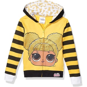 image:imageLOL Surprise Girls The Glitterati Crystal Queen Big Face Zipup HoodieGoldBlack