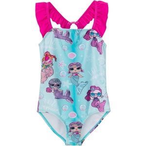 image:imageLOL Surprise Girls UPF 50 One Piece Bathing Suit Little Kid to Big Kid Sizes 41416Turquoise  Pink