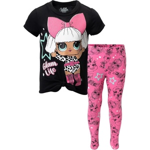 image:imageLOL Surprise Neon QT Bon Bon Diva Queen Bee Touchdown Roller Sk8er TShirt and Leggings Outfit Set Toddler to Big KidBlack  Pink