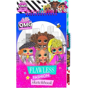image:imageLOL Surprise OMG Flawless Fashion Sketchbook by Horizon Group USA DIY Craft Kit Learn Pattern Making amp Drawing Includes Sketchbook Stencils Art Pages Repositionable Stickers amp MoreFlawless Fashion Sketchbook