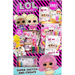 image:imageLOL Surprise OMG Flawless Fashion Sketchbook by Horizon Group USA DIY Craft Kit Learn Pattern Making amp Drawing Includes Sketchbook Stencils Art Pages Repositionable Stickers amp MoreSuper Sketchbook