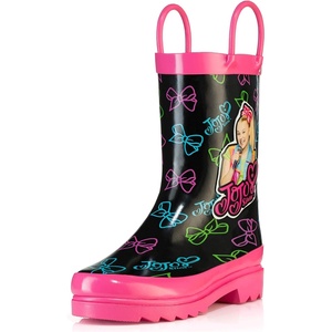 image:imageNickelodeon Kids Girls JoJo Siwa Character Printed Waterproof EasyOn Handles Rubber Rain Boots  ToddlerLittle KidsPinkblack