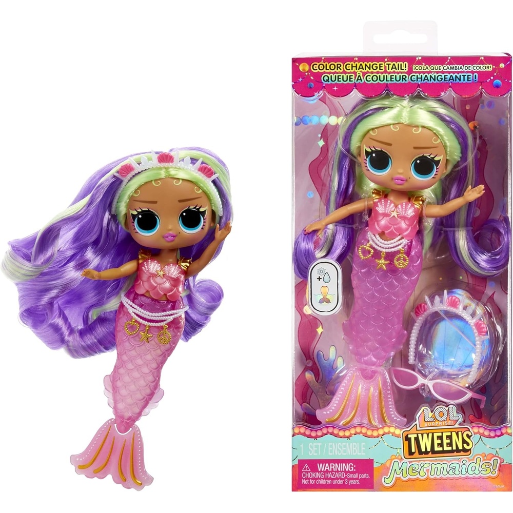 image:imageLOL Surprise Tweens Mermaid Cleo Clove Fashion Doll with Color Changing Tail Movable Fin and Beautiful Accessories  Toy Gift for Kids Ages 4One Size