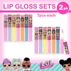 image:imageLOL Surprise 14pc Lip Gloss for Girls Lol Lip Gloss Set Value Pack 14 Assorted Fruit Flavored Lip Glosses Non Toxic Kid Friendly Party Favors LOL Surprise Gift For Kids  14 Assorted Fruit Flavored Lip Glosses Non Toxic Kid Friendly Party Favors Gift For Kids1 Ounce Pack of 2