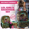 image:imageLOL Surprise 5 Piece Backpack Set for Girls OMG Brush Glitter Sequin 16 School Bag Black and GoldOmg