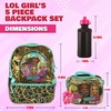 image:imageLOL Surprise 5 Piece Backpack Set for Girls OMG Brush Glitter Sequin 16 School Bag Black and GoldOmg