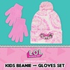 image:imageLOL Surprise Beanie Hat and Gloves Set Kids Knitted Winter CapPink Pom
