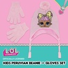 image:imageLOL Surprise Beanie Hat and Gloves Set Kids Knitted Winter CapPink Tassels