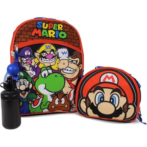 image:imageLOL Surprise 5 Piece Backpack Set for Girls OMG Brush Glitter Sequin 16 School Bag Black and GoldSuper Mario
