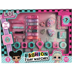 image:imageLOL Surprise 7 Day Fashion Watches  Mix amp Match Styles Digital New Look Every Day DIY Jewelry Craft Kit GreenPinkPurplePatterns Kids Ages 3