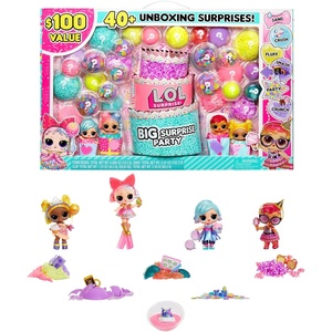 image:imageLOL Surprise Big Party With 4 Collectible Dolls 40 Surprises 100 Value 6 Unboxing Experiences Fashions Sand Gel Crush Shell Smash Fluff Party Confetti Crunch Beads Gift for Girls