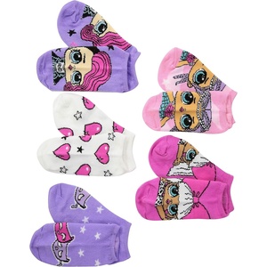 image:imageLOL Surprise Girls 5 Pack No Show SocksPinkPurpleMulti