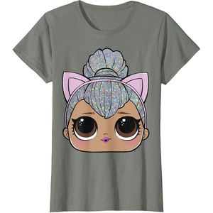 image:imageLOL Surprise Kitty Queen Big Face TShirtOlive Heather