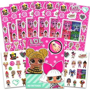 image:imageLOL Surprise Temporary Tattoos and Stickers Set  Bundle with 150 Stickers amp 50 Temporary Tattoos  LOL Surprise Party Favor Supplies for Girls Kids