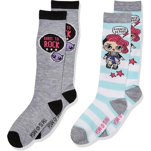 image:imageLOL Surprise girls Lol Surprise 2 Pack Knee High Socks Grey Stripe Shoe Size 38 US