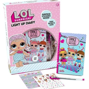 image:imageLOL Surprise Light Up Diary By Horizon Group Usa Decorate amp Customize Your Own Fun Diary Sticker Sheet amp Pen Included Multicolored