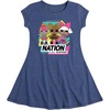 image:imageHYBRID APPAREL  LOL Surprise Dolls  BB Nation  Queen Bee Neon QT amp Deva  Toddler amp Youth Girls Fit amp Flare DressHeather Navy