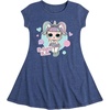 image:imageHYBRID APPAREL  LOL Surprise Dolls  BDay BB Besties Celebrate Birthdays  Toddler amp Youth Girls Fit amp Flare DressHeather Navy