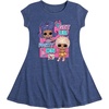 image:imageHYBRID APPAREL  LOL Surprise Dolls  Get UR Party On  Toddler amp Youth Girls Fit amp Flare DressHeather Navy