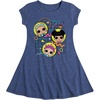 image:imageHYBRID APPAREL  LOL Surprise Dolls  Retro Style  Original Dolls  Toddler amp Youth Girls Fit amp Flare DressHeather Navy