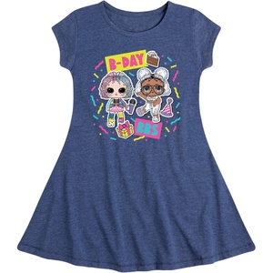 image:imageHYBRID APPAREL  LOL Surprise Dolls  BDay BBS  Celebrate  Toddler amp Youth Girls Fit amp Flare DressHeather Navy