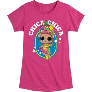 image:imageHYBRID APPAREL  LOL Surprise Dolls  Chica Chica Tropical  Toddler amp Youth Girls Short Sleeve Graphic TShirtHeather Fuchsia