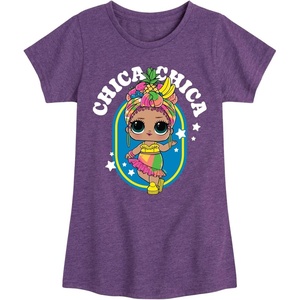 image:imageHYBRID APPAREL  LOL Surprise Dolls  Chica Chica Tropical  Toddler amp Youth Girls Short Sleeve Graphic TShirtHeather Purple