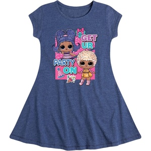 image:imageHYBRID APPAREL  LOL Surprise Dolls  Get UR Party On  Toddler amp Youth Girls Fit amp Flare DressHeather Navy