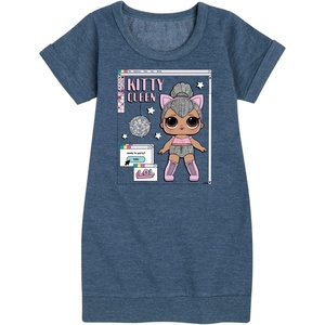 image:imageHYBRID APPAREL  LOL Surprise Dolls Kitty Queen  Computer Design  Toddler amp Youth Girls Fleece DressHeather Navy