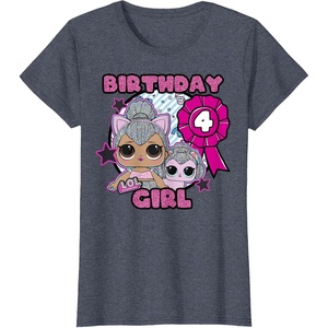 image:imageLOL Surprise 4th Birthday Girl TShirtHeather Blue