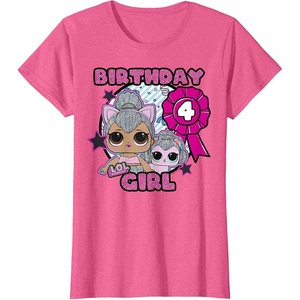 image:imageLOL Surprise 4th Birthday Girl TShirtPink Heather