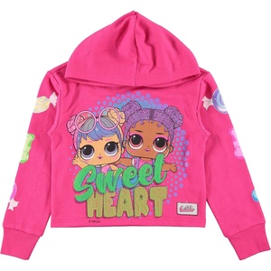 image:imageLOL Surprise Girls All Over Print Hoodie Raw Edge Skimmer Hoodie Sizes 420Hot Pink