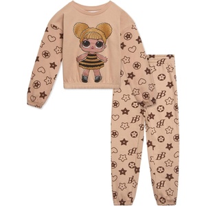 image:imageLOL Surprise Girls Fleece Sweatshirt and Jogger Pants Outfit Set Little Kid to Big Kid Sizes 41820Cream  Brown  Queen Bee