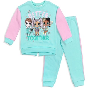 image:imageLOL Surprise Girls Fleece Sweatshirt and Jogger Pants Outfit Set Little Kid to Big Kid Sizes 41820PinkGreen