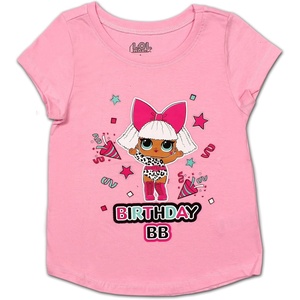 image:imageLOL Surprise Tshirt for Girls Birthday Blouse  Little Kid Short Sleeve  Pink  Sizes 412Pink
