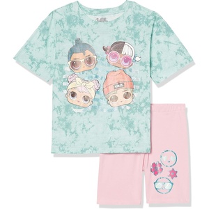 image:imageLOL Surprise girls Lol Surprise Oversize Tshirt amp Bike Short Bundle SetMint WashPink